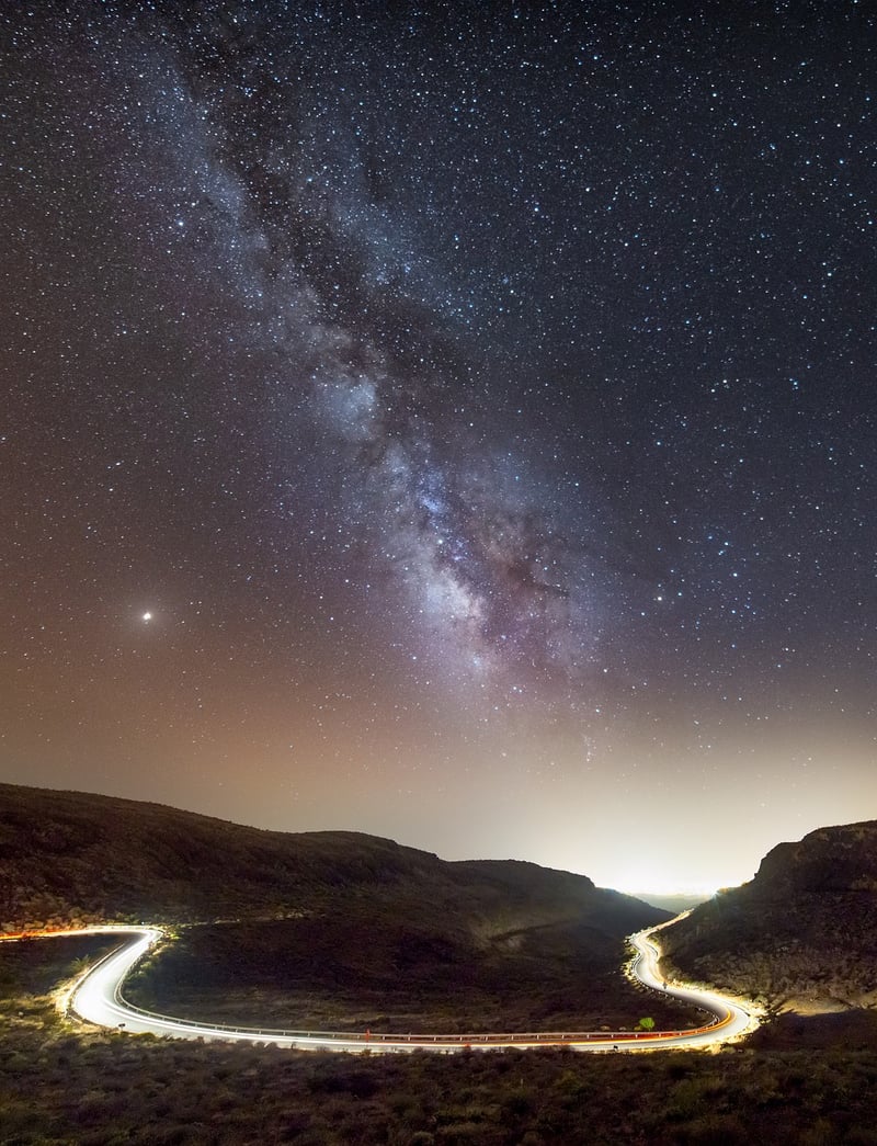 Milky Way over mountains